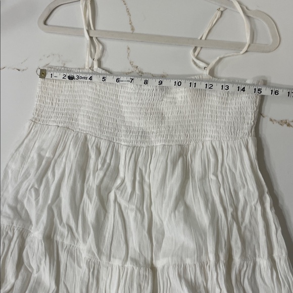 Zara White Smocked Baby Doll Dress Lined | M - Picture 7 of 8